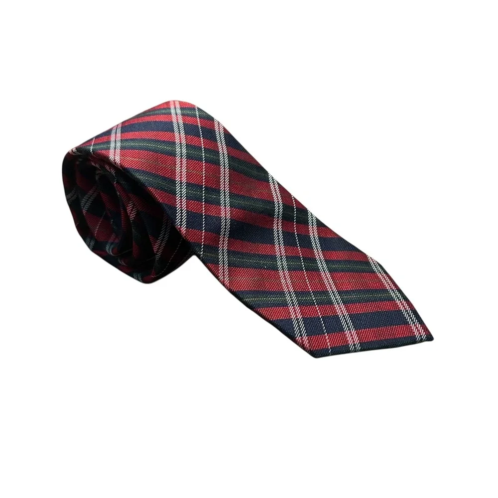 Lauren Ralph Lauren Mens Necktie Red Plaid Classic Business Career‎